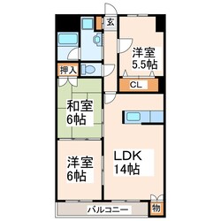 東部市民センター前 徒歩1分 3階の物件間取画像